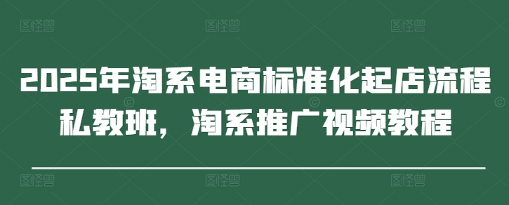 2025年淘系电商标准化起店流程私教班，淘系推广视频教程-KJ分享