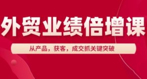 外贸业绩倍增课，从产品，获客，成交抓关键突破-KJ分享