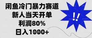 闲鱼冷门暴力赛道，新人当天开单，利润80%，日入1k+-KJ分享