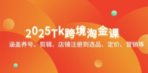 2025Tk跨境淘金课：涵盖养号、剪辑、店铺注册到选品、定价、营销等-KJ分享