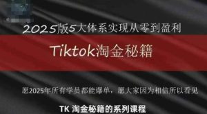 TikTok跨境2025淘金秘籍，​2025TikTok从0到盈利变现-KJ分享