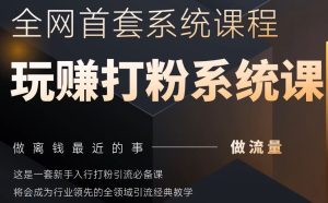 2025行业首套全网全域打粉系统神课，做流量做离钱最近的事，一套新手入行打粉引流必备课-KJ分享