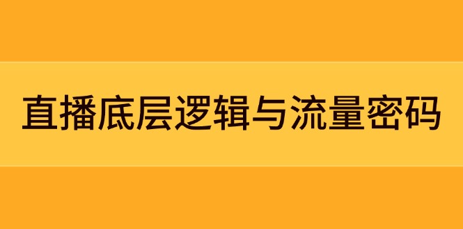 直播底层逻辑与流量密码：定位模型+案例拆解，急速流承接与数据优化全攻略-KJ分享