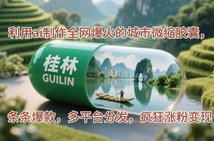 利用ai制作全网爆火的城市微缩胶囊，条条爆款，多平台分发，疯狂涨粉变现-KJ分享