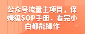 公众号流量主项目，保姆级SOP手册，看完小白都能操作-KJ分享