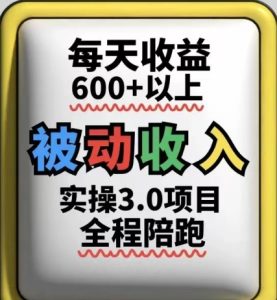 被动收入实操3.0项目，每天收益6张+以上，能长期操作-KJ分享