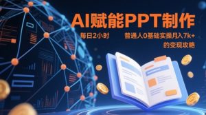 AI赋能PPT制作，每日2小时，普通人0基础实操月入7k+ 的变现攻略-KJ分享