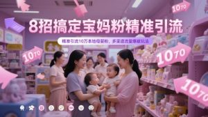 8招搞定宝妈粉精准引流，精准引流10万本地母婴粉，多渠道流量爆破玩法-KJ分享