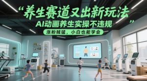 养生赛道又出新玩法,AI动画养生实操不违规,涨粉贼猛,小白也能学会-KJ分享