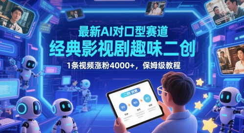 最新AI对口型赛道，经典影视剧趣味二创，1条视频涨粉4000+，保姆级教程-KJ分享