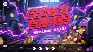 全网首发，2025年最新稳定暴力全自动自撸项目，无限制批量操作，日入多张-KJ分享