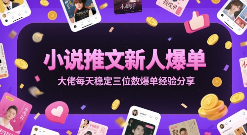 小说推文新人爆单大佬每天稳定三位数爆单经验分享-KJ分享