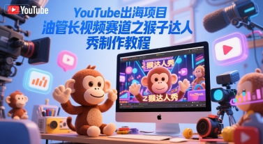 YouTube出海项目，油管长视频赛道之猴子达人秀制作教程-KJ分享