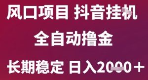 风口项目，六月最新玩法抖音无人挂G，全自动撸金，长期稳定 日入2k+-KJ分享