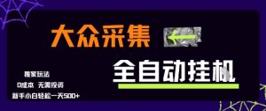 大众采集全自动玩法，新手小白轻松一天5张+，操作简单零成本-KJ分享