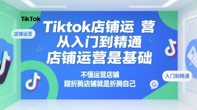 Tiktok店铺运营从入门到精通，店铺运营是基础，不懂运营店铺，瞎折腾店铺就是折腾自己-KJ分享