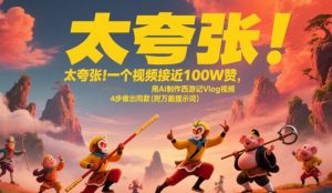 太夸张！一个视频接近100W赞，用AI制作西游记Vlog视频，全流程拆解来了(附万能提示词)-KJ分享