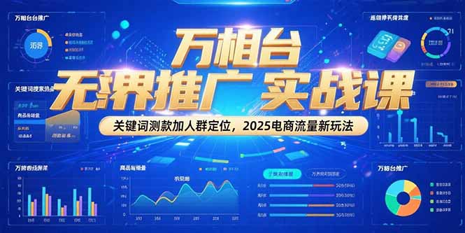 万相台无界推广实战课，关键词测款加人群定位，2025电商流量新玩法-KJ分享