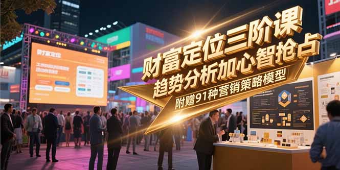 财富定位三阶课，趋势分析加心智抢占，附赠91种营销策略模型-KJ分享
