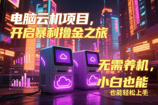 电脑云机项目 暴力撸金玩法，不需要养机 配置没有要求 单机100个窗口一…-KJ分享
