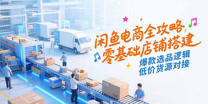 闲鱼电商全攻略，零基础店铺搭建，爆款选品逻辑，低价货源对接-KJ分享