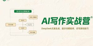 AI写作实战营，DeepSeek文案生成，提示词模板库，仿写原创技巧-KJ分享