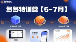 多多特训营【5-7月】产品决定上限,方法决定下限,各种玩法技巧落地实操-KJ分享