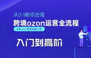 OZON入门到高阶全流程，从0-1助你出海，跨境ozon运营全流程-KJ分享