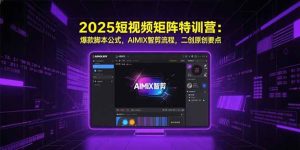 2025短视频矩阵特训营:爆款脚本公式,AIMIX智剪流程,二创原创要点-KJ分享