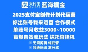 2025支付宝创作分成计划代运营，高爆自然流玩法，纯挂机高分成，合作共赢模式！-KJ分享