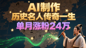 暴力起号！用AI制作历史名人传奇一生，单月涨粉24万，涨粉+变现赛道黑马来了-KJ分享