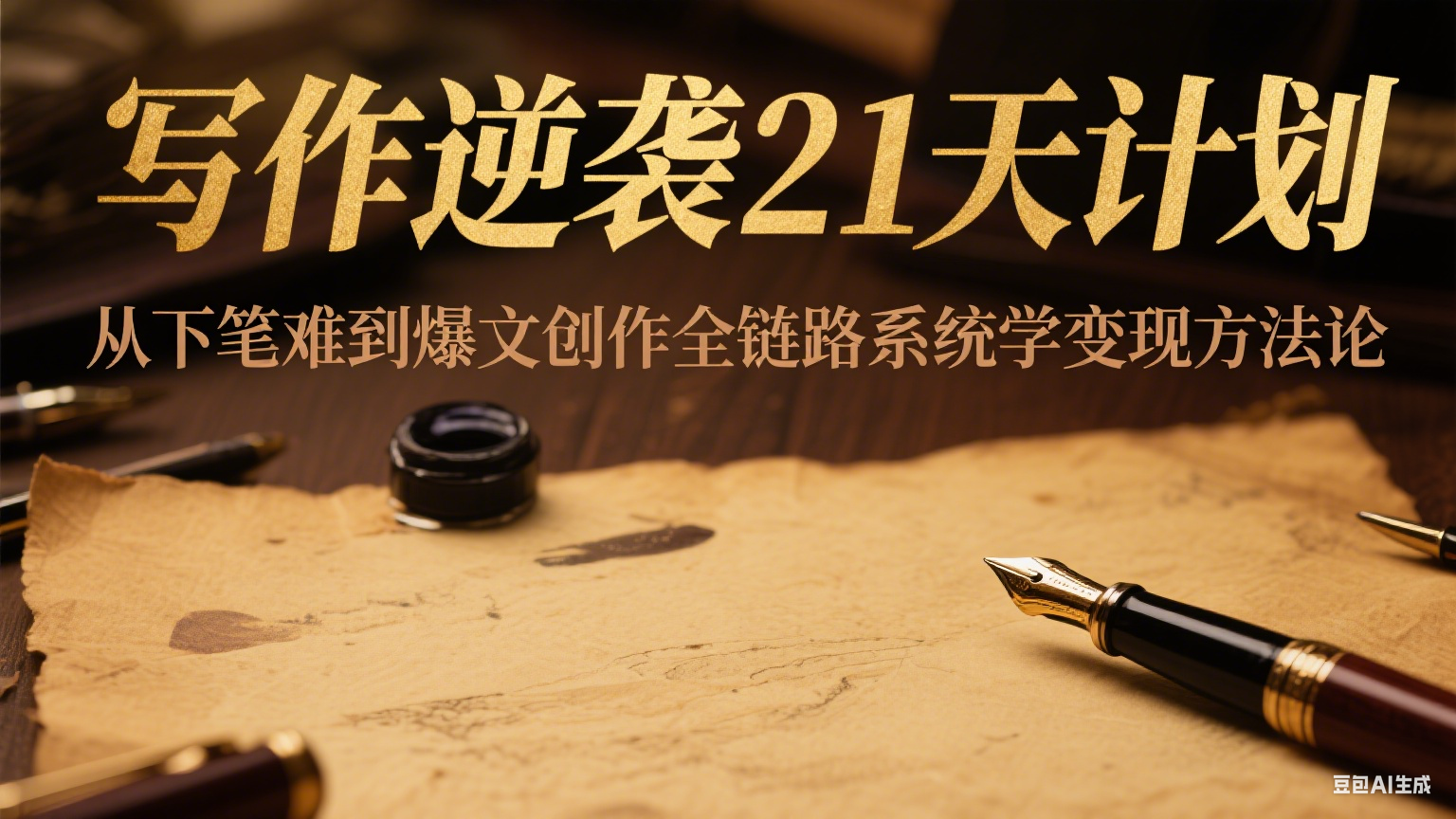 写作逆袭21天计划：从下笔难到爆文创作全链路系统学变现方法论-KJ分享