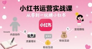小红书运营实战课，从零到一玩賺小红书-KJ分享