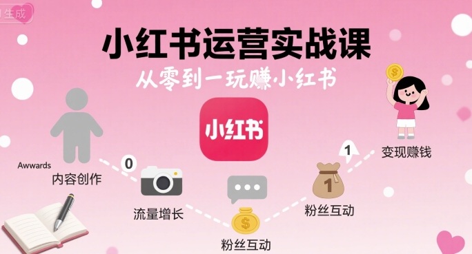 小红书运营实战课，从零到一玩賺小红书-KJ分享
