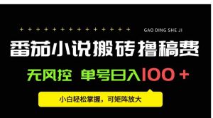 番茄小说创作人搬砖赚稿费，无风控单号日入100＋，小白轻松掌握，可矩…-KJ分享