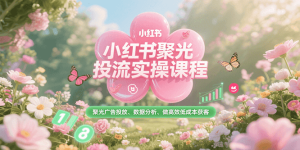 小红书聚光投流实操课程，聚光广告投放、数据分析、做高效低成本获客-KJ分享