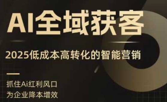 AI全域获客实训营，2025低成本高转化的智能营销，精准找客，高效营销-KJ分享