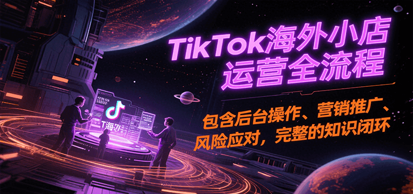 TikTok海外小店运营全流程，包含后台操作、营销推广、风险应对，完整的知识闭环-KJ分享