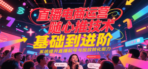 直播电商运营随心推投放技术基础到进阶，系统提升直播起号与投放转化能力-KJ分享