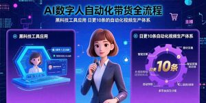 AI数字人自动化带货全流程：黑科技工具应用 日更10条的自动化视频生产体系-KJ分享