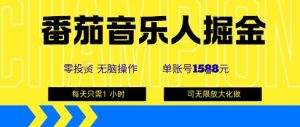 番茄音乐人掘金，单账号最高可撸1k+，可无限矩阵去做，零投入-KJ分享