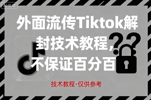 外面流传Tiktok解封技术教程，不保证百分百，具体自测-KJ分享