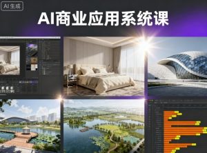 AI商业应用系统课，室内-软装-建筑-景观，智能设计+效果图+动画画实战-KJ分享