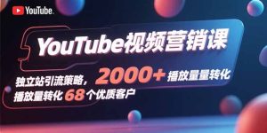 YouTube视频营销课，独立站引流策略，2000+播放量转化68个优质客户-KJ分享