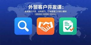 外贸客户开发课：涵盖客户开发、谈判技巧、订单管理三大核心模块-KJ分享