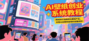 AI壁纸创业系统教程，零成本打造高转化壁纸产品，实现从创意到变现的完整闭环-KJ分享