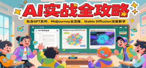 AI实战全攻略，包含GPT系列、Midjourney全流程、Stable Diffusion深度教学-KJ分享