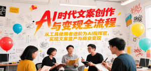 AI时代文案创作与变现全流程，从工具使用者进阶为AI指挥官，实现文案量产与商业变现-KJ分享