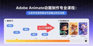 Adobe Animate动画制作专业课程：从软件安装到商业作品输出的全流程-KJ分享