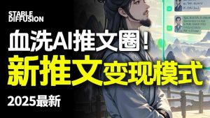 最新AI动态电影漫画小说推文，全流程实操教学，小白也能月入1W+-KJ分享